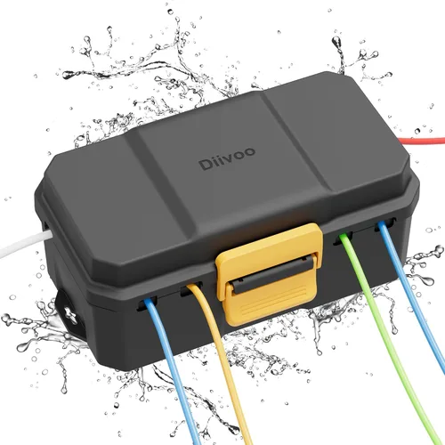 Miniatura 8 de Diivoo Cubierta de Cable de Extensión Mediana Resistente a la Intemperie, Protector de Enchufe Exterior Impermeable, Caja de Cable de Extensión