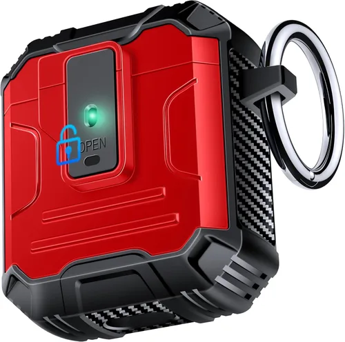 Miniatura 9 de Amoured AutoPOP - Funda para AirPods Pro de 1ª generación con cerradura y llavero, protección resistente de 360° y mecanismo de apertura de 1 clic