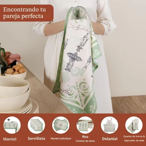 Miniatura 4 de Maison d' Hermine - Paños de cocina de 100% algodón, paños de cocina absorbentes para el hogar, cocina, comedor, cócteles y campamento, Jardin Du