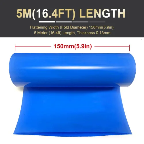 Miniatura 4 de Tubo de Envoltura Termorretráctil de PVC Plano de 5.9 Pulgadas (150mm) y 16.4 Pies de Largo para Baterías 18650 21700 de Litio, Paquetes de Batería