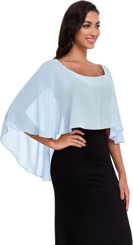 Miniatura 2 de Sheer Shawls and Wraps for Evening Dresses Chiffon Capes for Women Soft Wedding Cover Up
