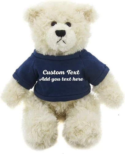 Miniatura 11 de Plushland Oso de peluche Brandon crema de 12 pulgadas, regalo personalizado para el día de la madre, San Valentín, graduación, cumpleaños