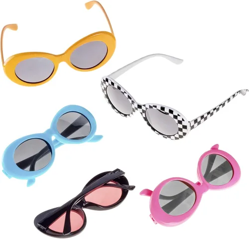 Miniatura 5 de CICINUJOY Paquete de 10 lentes ovalados retro Mod con marco grueso, lentes redondos, a cuadros, para mujeres, niñas, hombres, adolescentes, niños