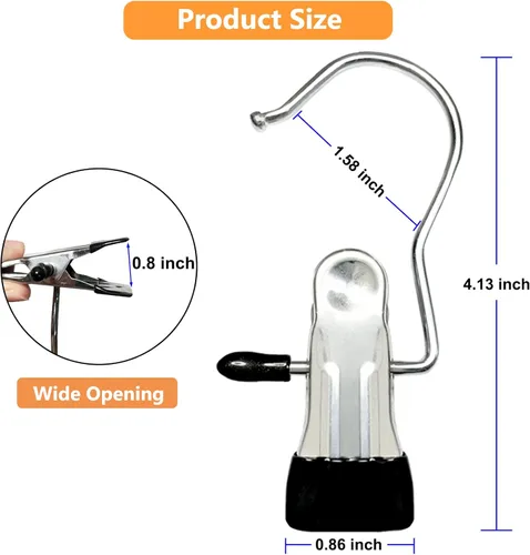 Miniatura 2 de Perchas para botas para armario, paquete de 30 clips para colgar ropa para lavandería, clips para colgar toallas, organizador de botas para el hogar