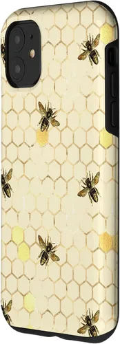 Miniatura 2 de Funda con estampado floral de abeja para iPhone 16 color amarillo miel