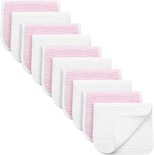 Synrroe Paños de muselina grandes para eructos, paños de muselina para bebés niñas y niños, paquete de 10 extraabsorbentes y suaves de muselina, 6
