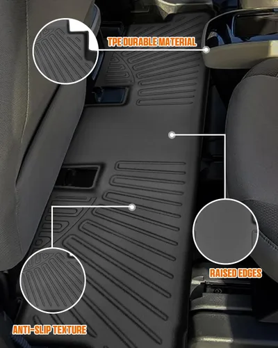 Miniatura 3 de Alfombrillas de suelo y maletero SHINJEW compatibles con Nissan Pathfinder 2022-2024 2025 (modelos de 7 pasajeros), revestimientos de piso de TPE