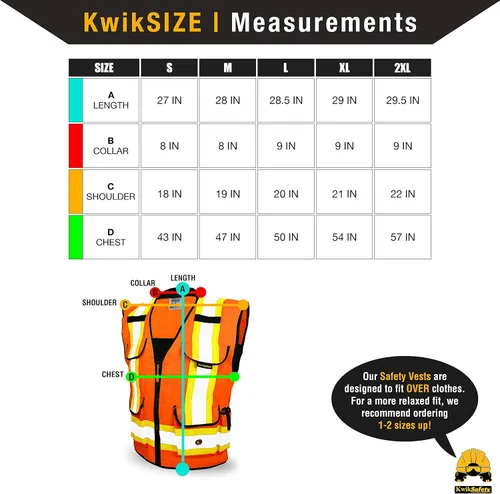 Miniatura 6 de KwikSafety GODFATHER - Chaleco de seguridad clase 2 [naranja, XL] + paquete de casco de ala completa TORTOISE