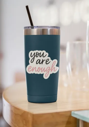 Miniatura 4 de 3 calcomanías de vinilo de afirmación positiva – Cita edificante «You are Enough» – Calcomanía impermeable para laptop, botella de agua, diario