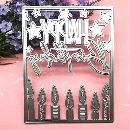 Miniatura 8 de Troqueles para álbumes de recortes, troqueles de corte de metal de cumpleaños para hacer tarjetas, plantilla de papel para manualidades, plantillas