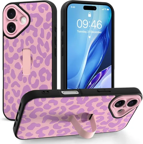 Miniatura 71 de Funda compatible con iPhone 17 Pro Max con correa de mano para los dedos, funda de teléfono con estampado de leopardo y guepardo para mujeres