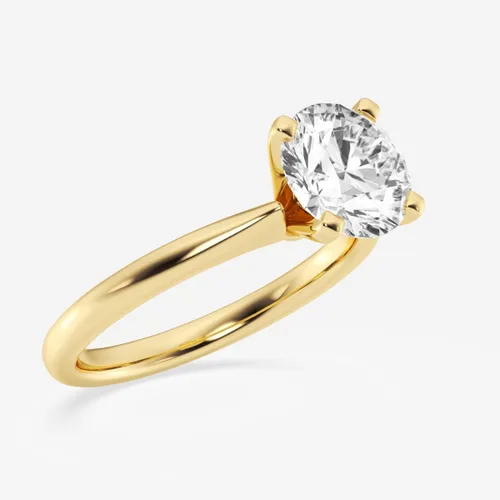 Miniatura 2 de IGI 1, 2, 3, 4, 5 quilates, redondo, excelente anillo de compromiso con solitario de diamante creado en laboratorio en oro amarillo de 14 k