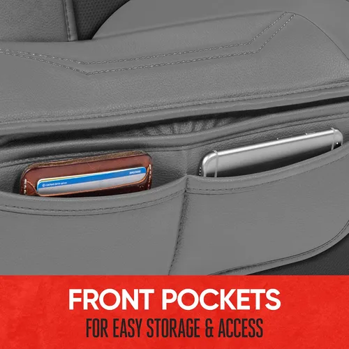 Miniatura 5 de Motor Trend LuxeFit - Fundas de asiento de color gris sólido para autos, camiones, camionetas, SUV (paquete de 2), fundas de asiento de automóvil