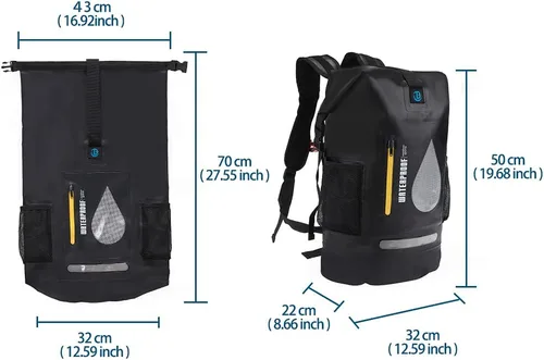 Miniatura 6 de Blueshyhall Mochila seca impermeable de 30 L, cierre superior enrollable, repelente al agua, bolsa de almacenamiento para kayak, rafting, barco