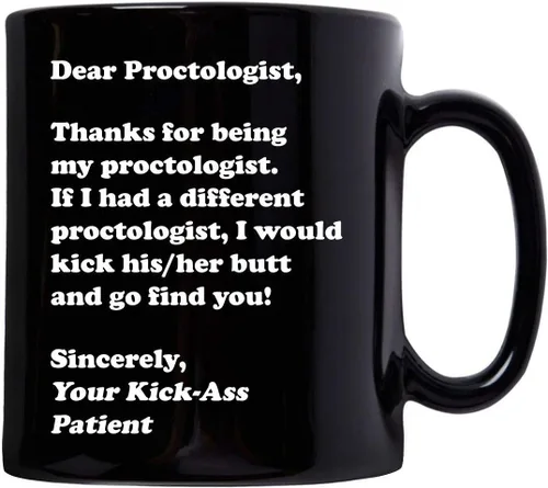 Miniatura 2 de Taza de café de cerámica negra de 11 onzas, regalo de agradecimiento para proctología, médico, escuela de medicina, cirujano colorrectal, cirugía