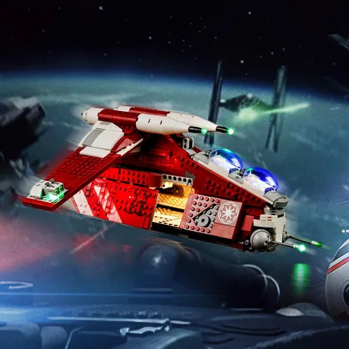 Miniatura 5 de BrickBling Kit de luces compatible con Lego The Clone Wars Coruscant Guard Gunship (sin modelo), luces creativas compatibles con Lego 75354, gran