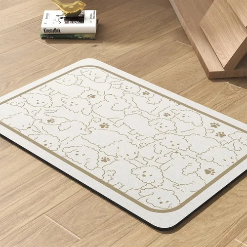 Miniatura 8 de Tapete para comedero de mascotas, absorbente, para tazón de alimentos y dispensador de agua del perro, no deja manchas, se seca rápido, de 23 x 34