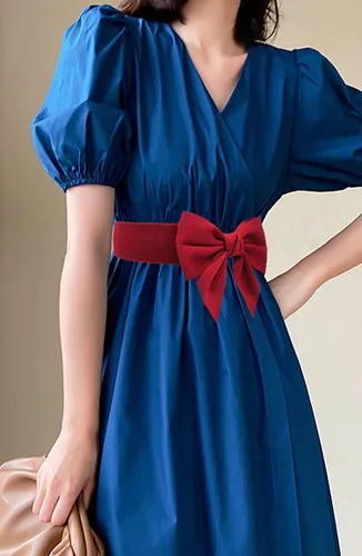 Miniatura 9 de TeeYee Lindo cinturón elástico ancho para mujer, cinturón de lazo elástico para fiesta de Navidad, vestidos casuales a juego para mujer