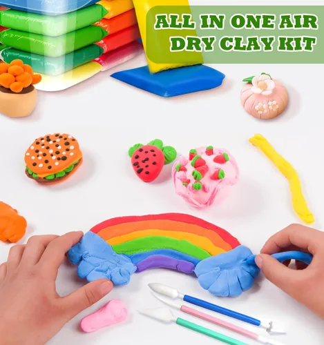 Miniatura 4 de Arcilla de secado al aire, 80 paquetes de arcilla de espuma seca al aire para niños, arcilla moldeable súper ligera, perfecta para artes