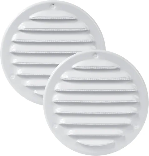 Miniatura 10 de Vent Systems Cubierta de ventilación blanca Soffit de 4 pulgadas, rejilla de ventilación redonda, cubierta de parrilla, pantalla de insectos