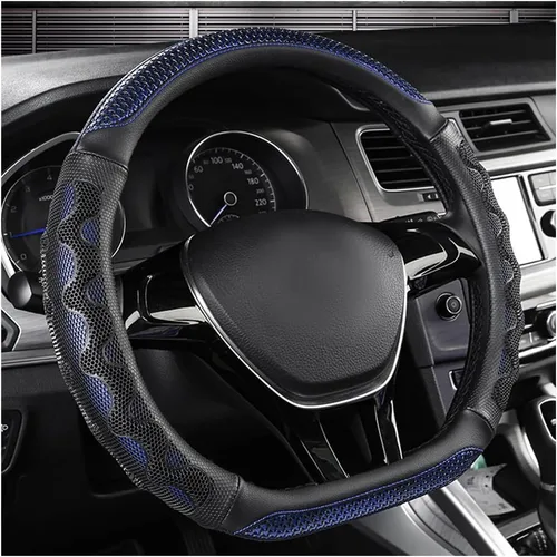 Miniatura 8 de DXNQ Funda para volante de automóvil, 15 pulgadas, diseño de panal 3D, protector de volante de automóvil con agarre cómodo, transpirable