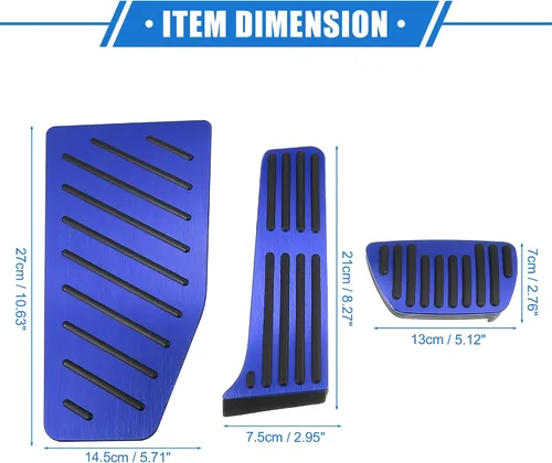 Miniatura 6 de Juego de 3 fundas para pedal de freno de acelerador de gas de automóvil, compatible con Toyota RAV4 2019-2021, aleación de aluminio antideslizante