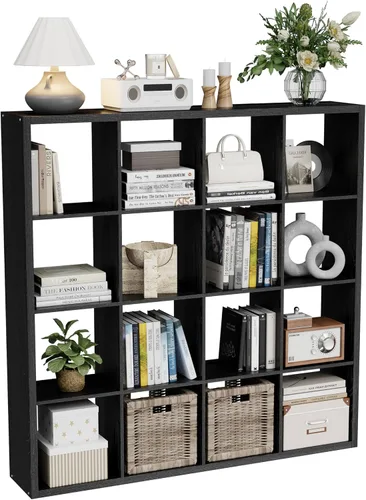 Miniatura 38 de VDNEND Organizador de Almacenamiento en Cubos Estantería, Estante Cúbico Decorativo de 11 pulgadas con Respaldo Abierto y Borde Engrosado, Marrón