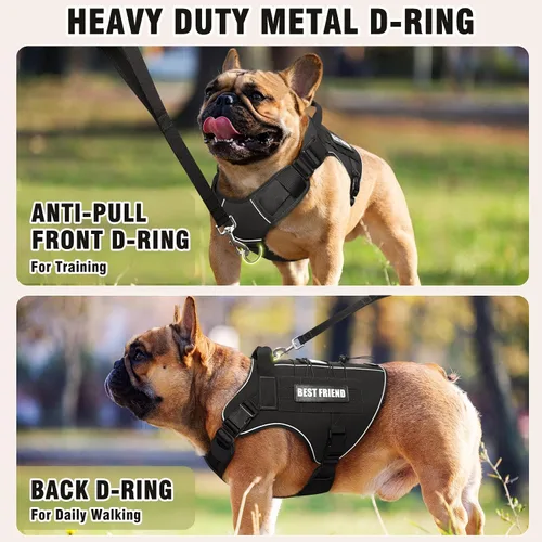 Miniatura 2 de Arnés Táctico para Perros Talla Pequeña, Sin Tirones Chaleco Militar para Perros con Asa, Arnés Reflectante de Servicio Pesado para Mascotas