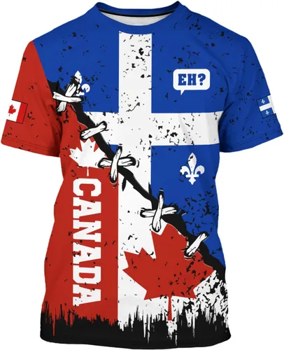 Miniatura 11 de Camisa de hoja de arce canadiense para hombre, camiseta de bandera del día de Canadá, impresión 3D, camisa de manga corta, unisex