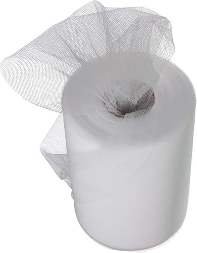 Miniatura 2 de Rollo de tul de 15 cm x 91 metros (6 pulgadas x 100 yardas) para decoración. Blanco