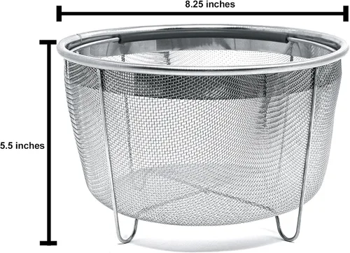 Miniatura 5 de Cuisinox Cesta de vapor de acero inoxidable de 6 cuartos con mango de silicona y malla fina para blanquear y cocinar al vapor verduras, huevos
