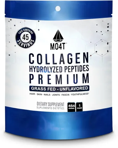 MO4T - Péptidos de colágeno - Colágeno en polvo - Colágeno hidrolizado - Colageno Hidrolizado - Colágeno sin sabor (1 libra)