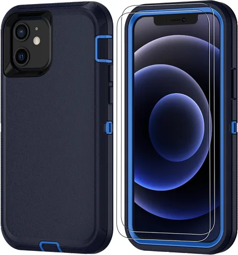 Miniatura 31 de Jshru para iPhone XR Funda con [2 Pack] Protector de Pantalla HD, [Grado Militar] 3-en-1 Resistente Protector de Cuerpo Completo a Prueba de Negro