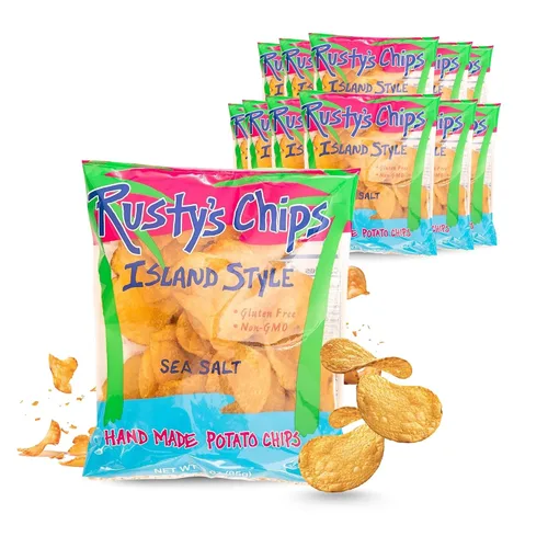 Rusty's Chips - Chips crujientes y saludables para un bocado rápido - Chips sin gluten, sin conservantes, sin OMG, paquete de aperitivos veganos