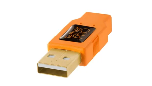 Miniatura 3 de Tether Tools TetherPro - Cable USB 2.0 a Mini-B de 5 pines para transferencia rápida y conexión entre cámara y computadora, naranja de alta