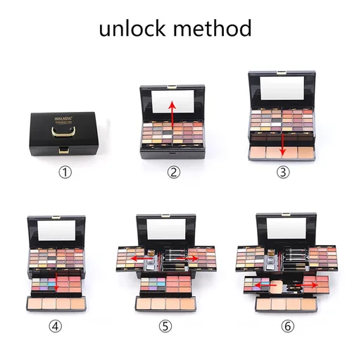 Miniatura 5 de Pure Vie Kit de maquillaje todo en uno para vacaciones, set de regalo cosmético esencial para principiantes que incluye paleta de sombras de ojos