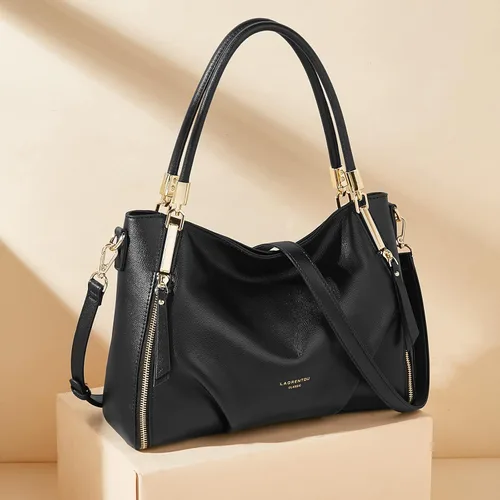 Miniatura 6 de Bolso de mano de cuero genuino para mujer, bolso con asa superior y bolsos para mujer, bolso de hombro grande