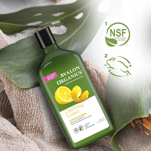 Miniatura 6 de Avalon Organics Champú Clarificante de Limón, Elimina la Acumulación para Restaurar Brillo y Luminosidad, 11 Onzas Líquidas