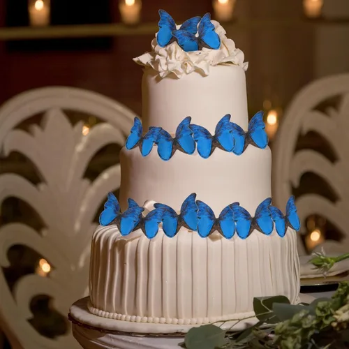 Miniatura 4 de TIESOME 48 mariposas comestibles para decoración de pasteles, decoración de cupcakes de mariposa vívida para bodas, cumpleaños, aniversario
