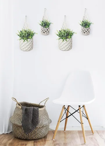 Miniatura 13 de Paquete de 2 Maceteros de Pared para Plantas de Interior, Colgador de Plantas de Macramé Macetero de Pared, Colgador de Plantas, Macetero Colgante