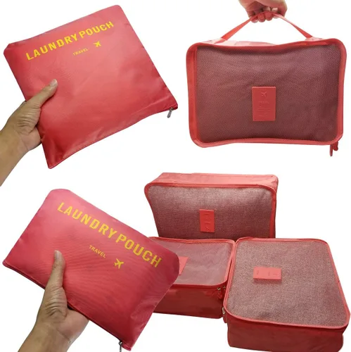 Miniatura 5 de M-jump Juego de 6 bolsas de almacenamiento de viaje multifuncionales para clasificar ropa, bolsa de compresión de embalaje de viaje, bolsa