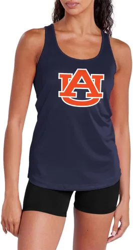 Miniatura 437 de Camiseta deportiva sin mangas oficial de NCAA Collegiate para mujer, con espalda cruzada, colección con logotipo primario