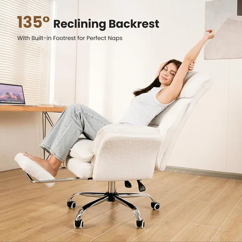 Miniatura 6 de Silla de oficina grande y alta, reposabrazos abatibles para mascotas y patas cruzadas, silla ergonómica ejecutiva para juegos de computadora