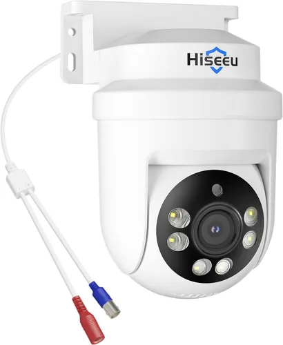 Hiseeu - Cámaras de vigilancia PTZ para domo HD-TVI de 5MP con panorámica de 355° y inclinación de 90°, visión nocturna IR de 100 pies, cámara de