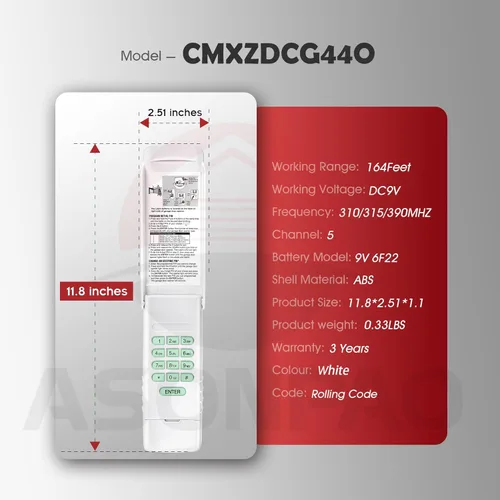 Miniatura 7 de ASONPAO para Sears Craftsman inalámbrico universal puerta de garaje teclado CMXZDCG440