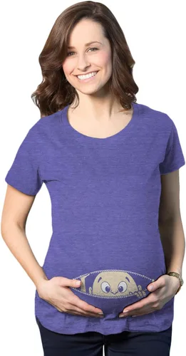 Miniatura 26 de Remera para futura mamá, con diseño simpático de bebé asomándose. Remera simpática para futura mamá.