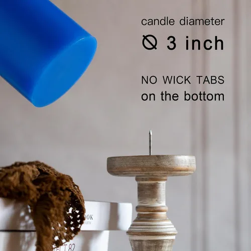 Miniatura 4 de MOZEAL Velas grandes sin perfume vertidas a mano de 3 x 8 pulgadas, sin humo, juego de 2, combustión lenta, sin goteo, aproximadamente 150 horas