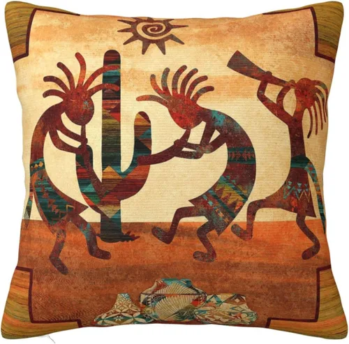 Miniatura 9 de IVSYCOF Fundas de almohada decorativas estilo sudoeste azteca para nativos americanos, funda de cojín cuadrado para sofá de casa, funda de cojín