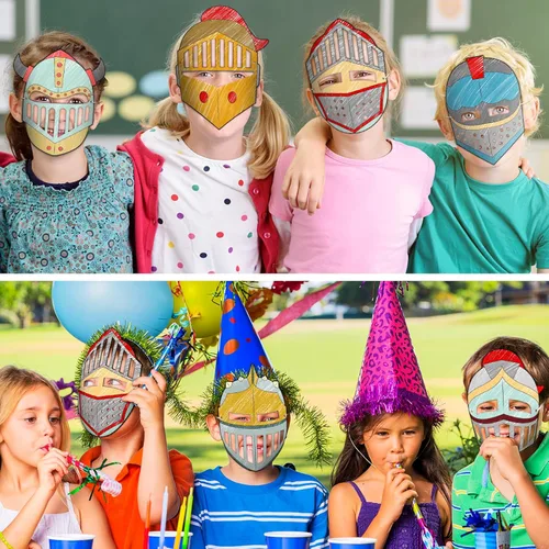 Miniatura 4 de Liliful Juego de 30 unidades de casco de salvación para manualidades a granel para colorear tu propio kit de bricolaje, armadura de Dios, máscara