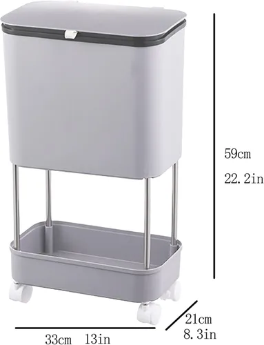 Miniatura 7 de Papelera extraíble de compost para cocina, compostador, papelera extraíble para cocina del hogar, papelera multifuncional en capas, papelera Naranja